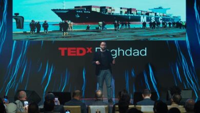 Photo of السيد عبد الله شعبان من مجموعة الزمان يقدم مؤتمر TEDx البحري في بغداد